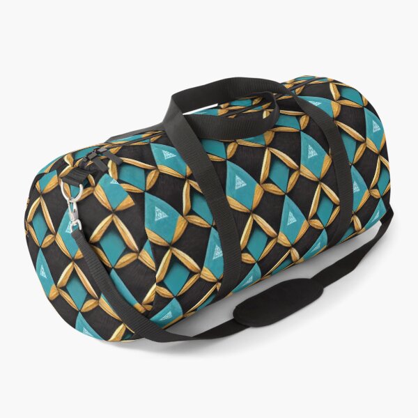 Item preview, Intricate Geometric Triangle pattern, teal, black, gold designed and sold by BuraxisDesigns.