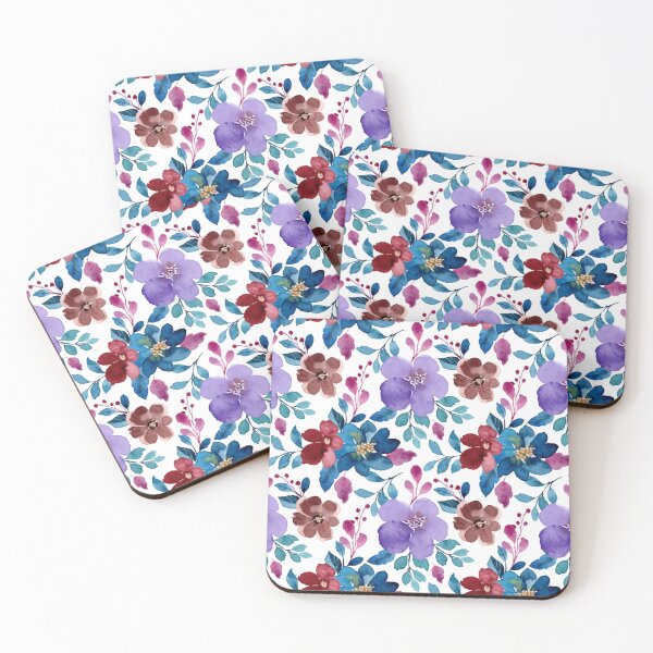 Item preview, Blue & purple floral pattern designed and sold by Edenglow Prints & Peculiars.