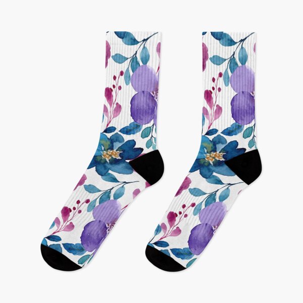 Item preview, Blue & purple floral pattern designed and sold by Edenglow Prints & Peculiars.