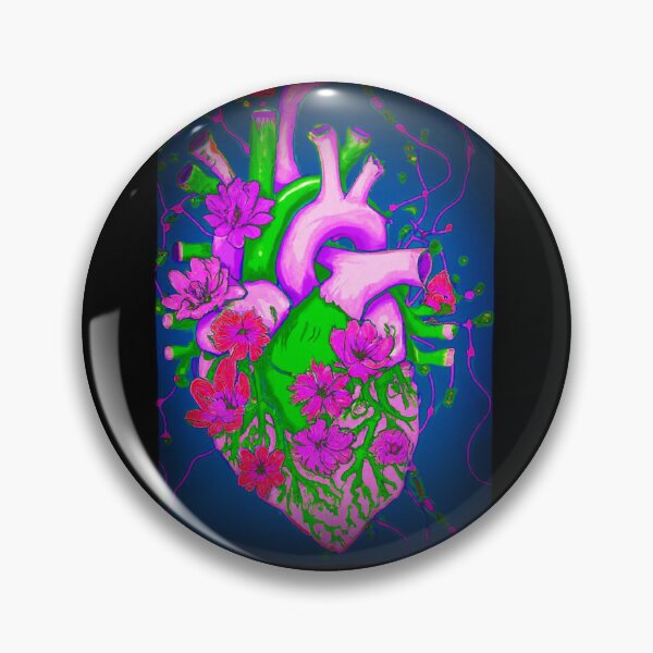 Item preview, Anatomical Heart with Spring Blooming Flowers designed and sold by jamie Omahen.