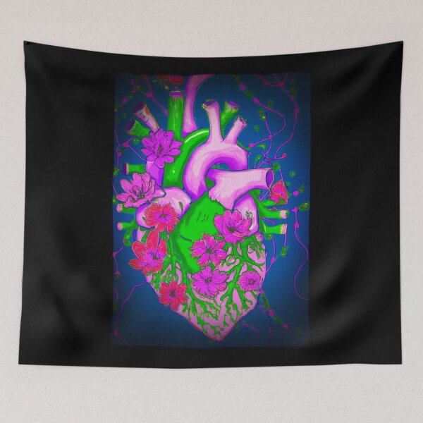 Item preview, Anatomical Heart with Spring Blooming Flowers designed and sold by jamie Omahen.