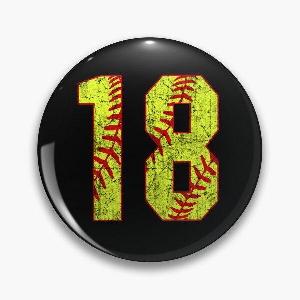 Item preview, Fastpitch Softball Number 18 Softball Numbered Jersey #18 Ball Laces designed and sold by TeeCreations.