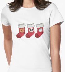 We Bare Bears - Christmas Stockings Women's Fitted T-Shirt