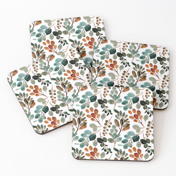 Item preview, Brown & green floral pattern / Autumn designed and sold by Edenglow Prints & Peculiars.