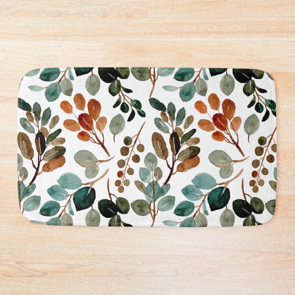 Item preview, Brown & green floral pattern / Autumn designed and sold by Edenglow Prints & Peculiars.