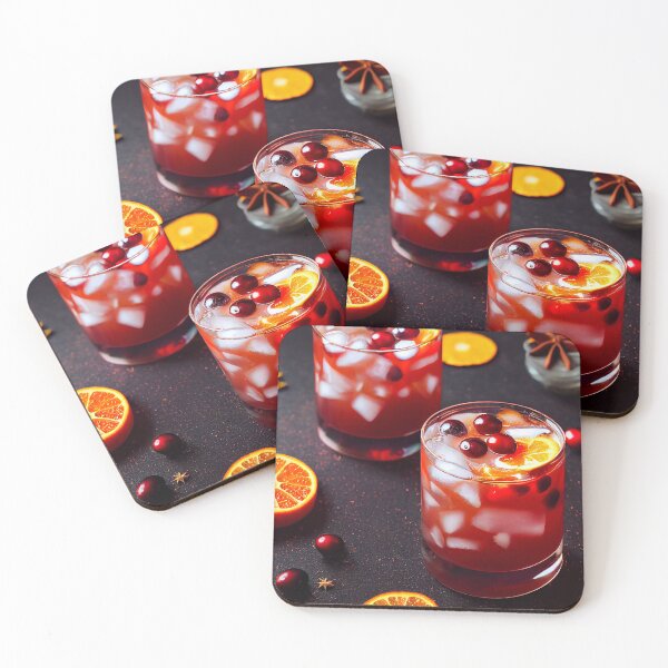 Item preview, Cranberry orange Christmas punch, food photography, computer AI generated art designed and sold by SvetlanaSF.