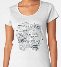 White roses and owls Women's Premium T-Shirt