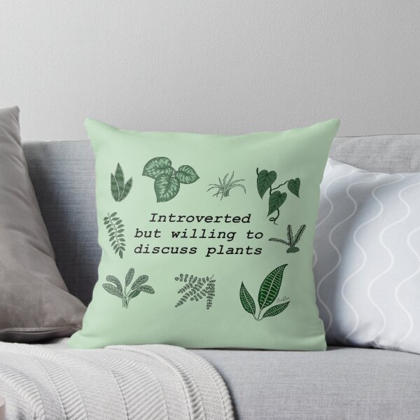 Item preview, Introverted but willing to discuss plants - plants - pastel green designed and sold by EcoElsa.