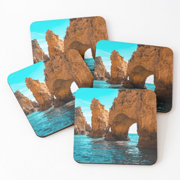 Item preview, Rough Beauty - Sea Stacks and Natural Arches in Orange and Teal designed and sold by Georgia Mizuleva.