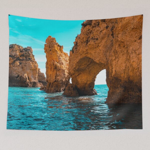 Item preview, Rough Beauty - Sea Stacks and Natural Arches in Orange and Teal designed and sold by Georgia Mizuleva.