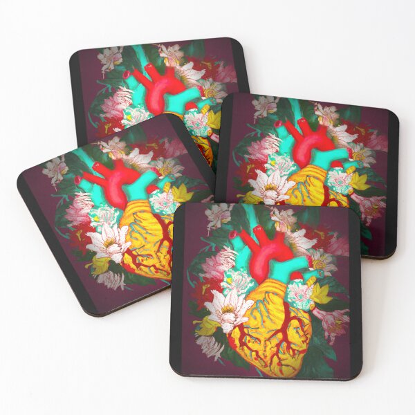 Item preview, Anatomical Heart with Winter Holiday Blooming Flowers designed and sold by jamie Omahen.