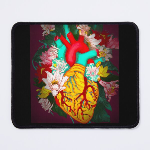 Item preview, Anatomical Heart with Winter Holiday Blooming Flowers designed and sold by jamie Omahen.