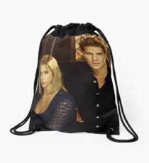 buffy and angel Drawstring Bag