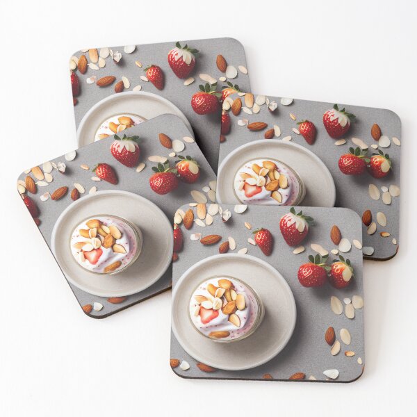Item preview, Strawberry parfaits with yogurt and granola, food photography, computer AI generated art designed and sold by SvetlanaSF.