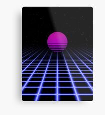 80er Jahre Digital Horizon - Sonnenuntergang ästhetisch Metalldruck