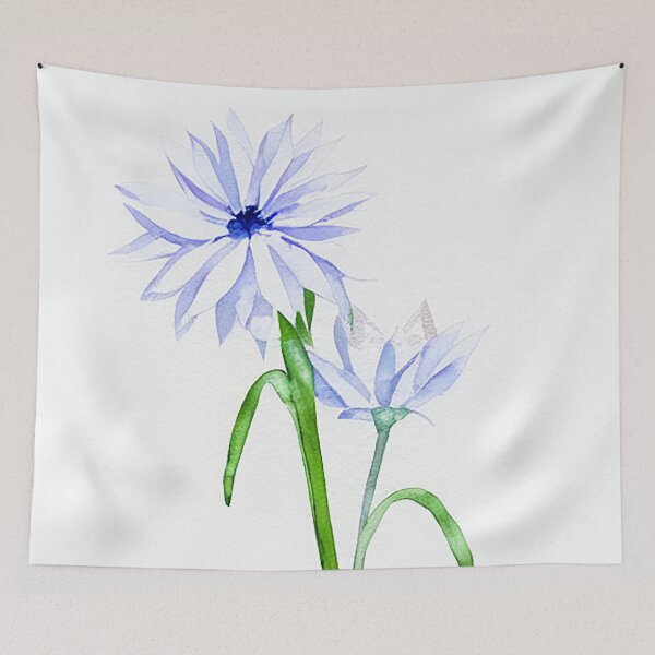 Item preview, Blue Watercolor Flowers designed and sold by Beastlykitty.