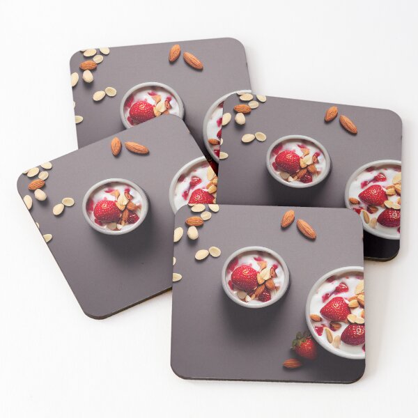 Item preview, Strawberry parfaits with yogurt and granola, food photography, computer AI generated art designed and sold by SvetlanaSF.