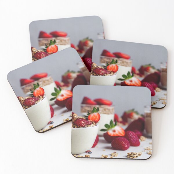 Item preview, Strawberry parfaits with yogurt and granola, food photography, computer AI generated art designed and sold by SvetlanaSF.