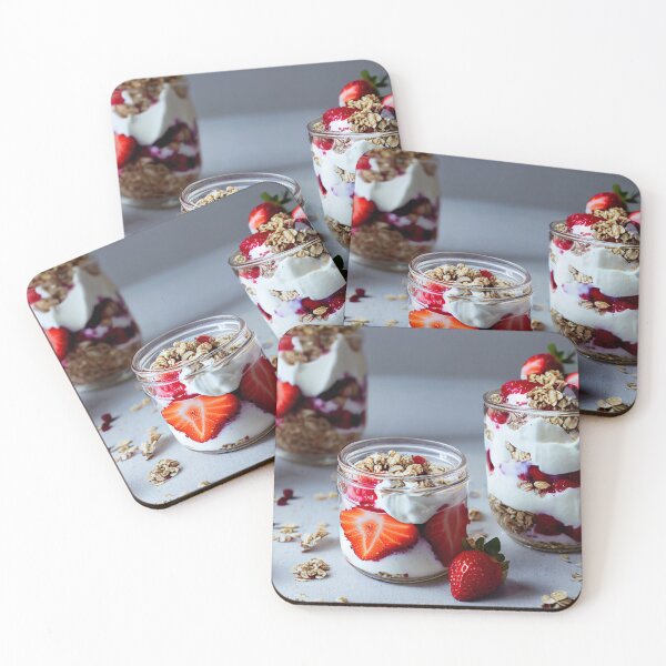 Item preview, Strawberry parfaits with yogurt and granola, food photography, computer AI generated art designed and sold by SvetlanaSF.