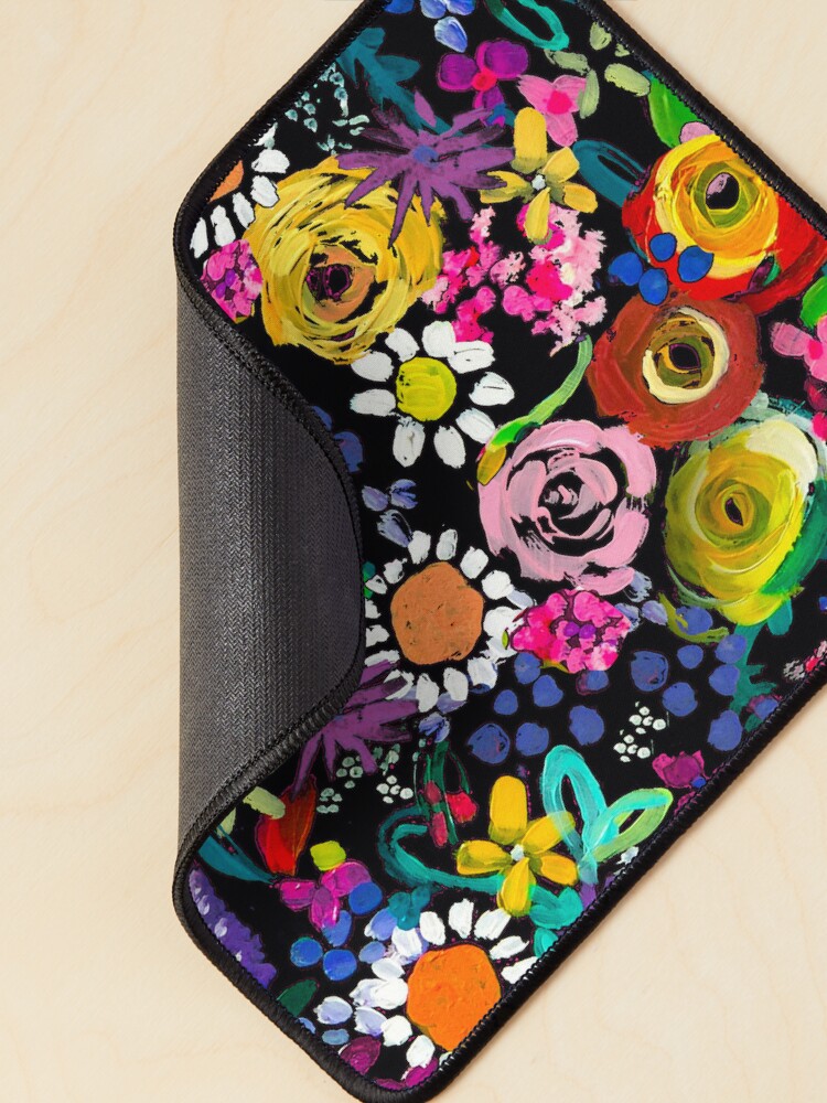 Alternate view of Les Fleurs Vibrant Floral Painting Print Mouse Pad