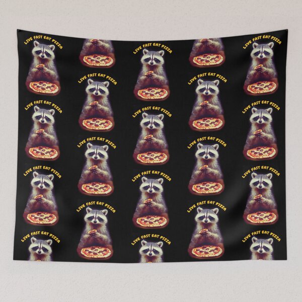 Item preview, Live Fast Eat pizza-Pizza Lover -Raccoon-Pizza Raccoon designed and sold by TeeARTHY.