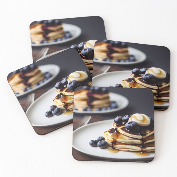 Item preview, Maple syrup dripping onto blueberry pancakes, food photography, computer AI generated art designed and sold by SvetlanaSF.