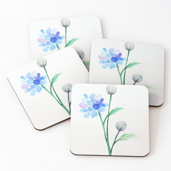Item preview, Blue Watercolor Flowers - In Budding, in Bloom designed and sold by Beastlykitty.