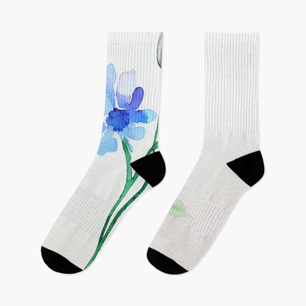 Item preview, Blue Watercolor Flowers - In Budding, in Bloom designed and sold by Beastlykitty.
