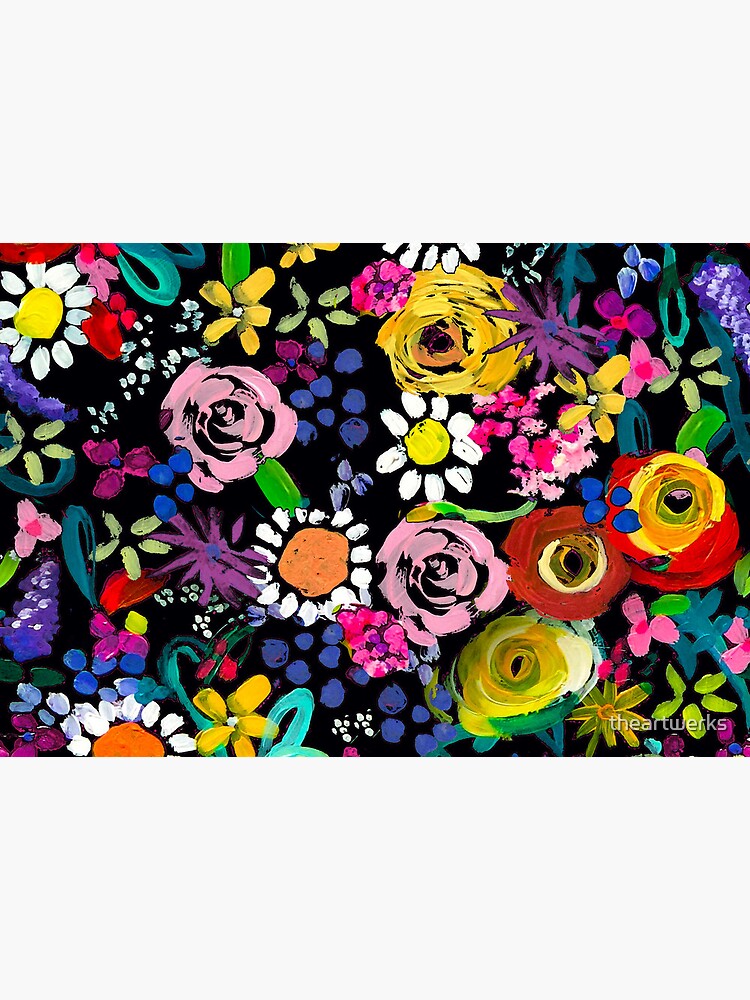 Les Fleurs Vibrant Floral Painting Print by theartwerks