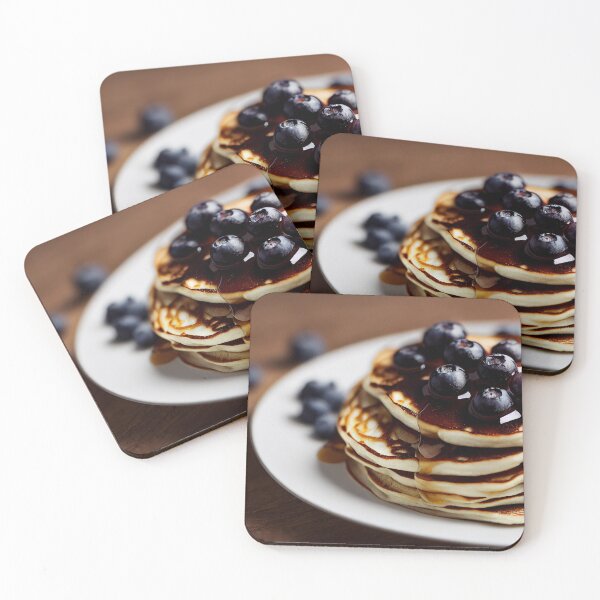 Item preview, Maple syrup dripping onto blueberry pancakes, food photography, computer AI generated art designed and sold by SvetlanaSF.