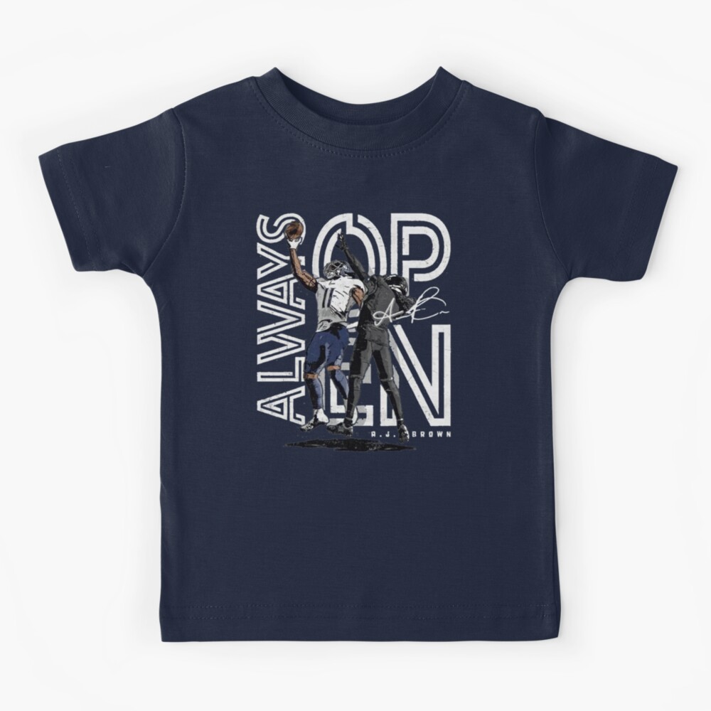 Always Open A J Brown For Tennessee Titans Fans Kids T-Shirt for Sale by  DenesikKarli