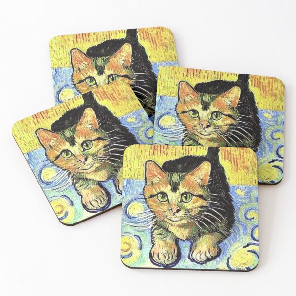 Item preview, Yellow and black cat portrait paint designed and sold by FineArtLoverr.