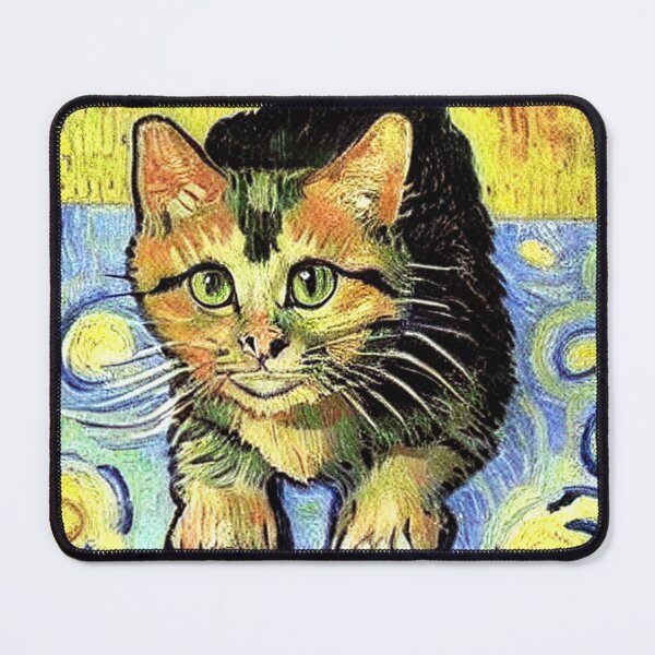 Item preview, Yellow and black cat portrait paint designed and sold by FineArtLoverr.
