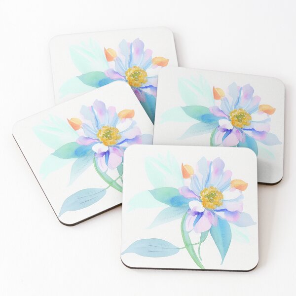 Item preview, Blue Watercolor Flower - Hint of Citrus designed and sold by Beastlykitty.