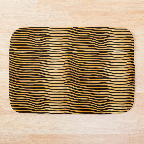 Item preview, Black and Orange Waves Minimalist Abstract Modern Striped Animal Print Pattern designed and sold by CrowBerryCream.