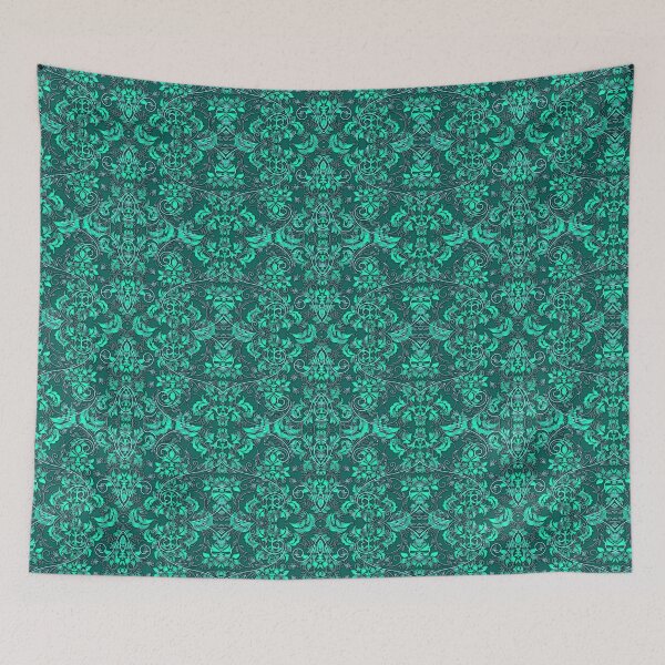 Item preview, Sea Green Damask Pattern designed and sold by bloomingvine.