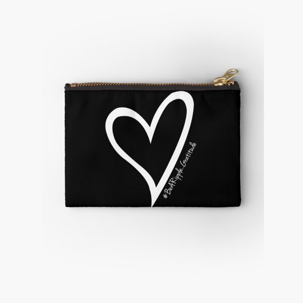 Item preview, #BeARipple...GRATITUDE White Heart on Black designed and sold by BeARipple.
