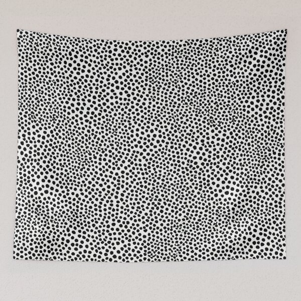 Item preview, Black and White Ink Drop Simple Minimalist Abstract Modern Dot Art Tribal Batik Pattern designed and sold by CrowBerryCream.