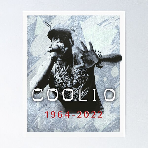 Coolio - Gangsta's Paradise // Lyrics // 90's // Rap // A3 // A4 // A5 /  Typography // Poster / Wall Art / Present / Print // Monochrome //
