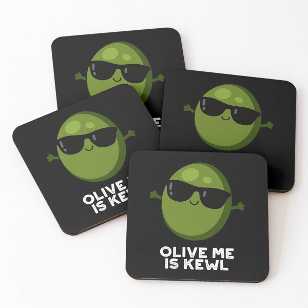 Item preview, Olive Me Is Kewl Cool Olive Puns (Dark BG) designed and sold by punnybone.