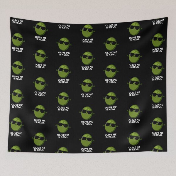 Item preview, Olive Me Is Kewl Cool Olive Puns (Dark BG) designed and sold by punnybone.