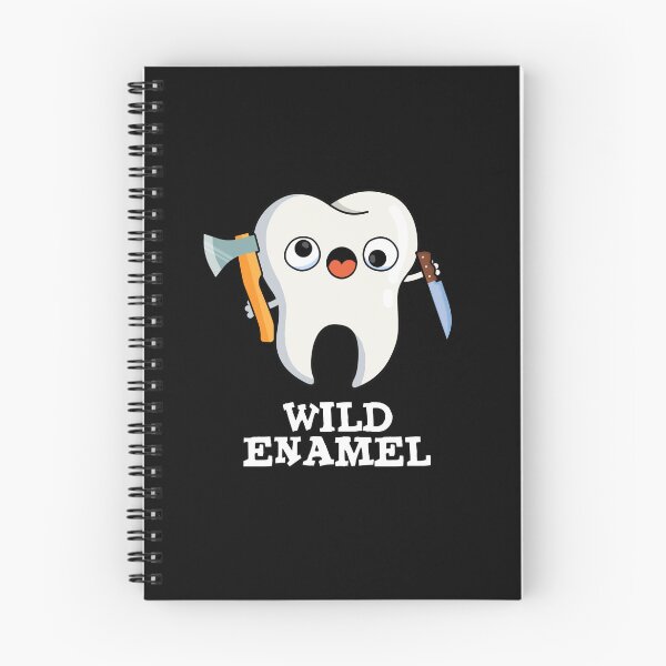 Item preview, Wild Enamel Funny Wild Animal Tooth Puns (Dark BG) designed and sold by punnybone.