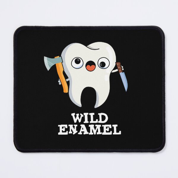 Item preview, Wild Enamel Funny Wild Animal Tooth Puns (Dark BG) designed and sold by punnybone.