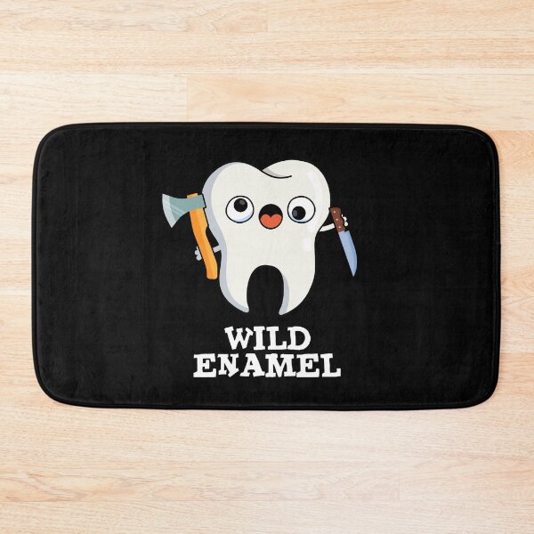 Item preview, Wild Enamel Funny Wild Animal Tooth Puns (Dark BG) designed and sold by punnybone.