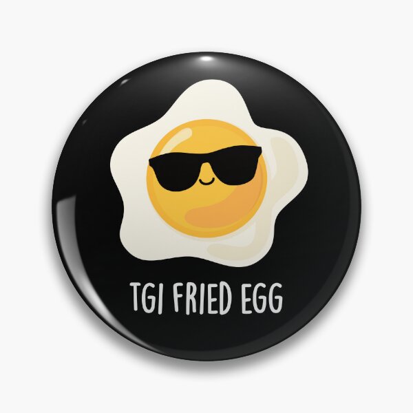 Item preview, TGI Fried Egg Funny Food Puns (Dark BG) designed and sold by punnybone.