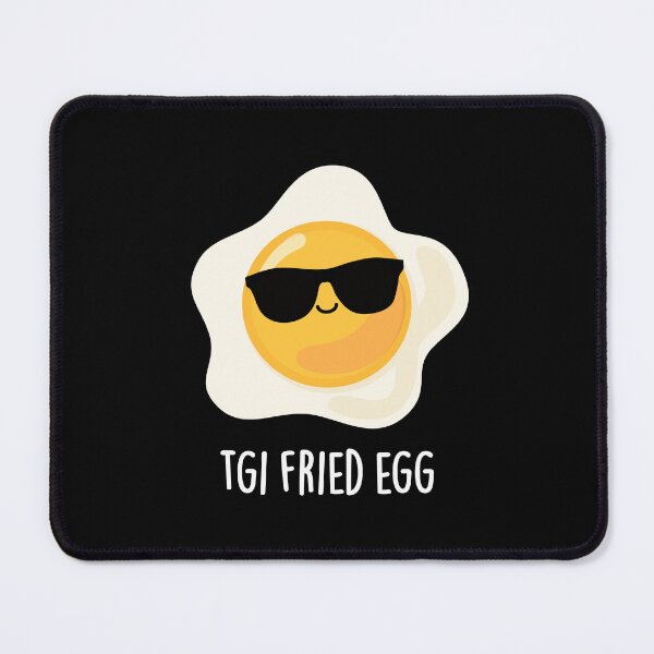 Item preview, TGI Fried Egg Funny Food Puns (Dark BG) designed and sold by punnybone.
