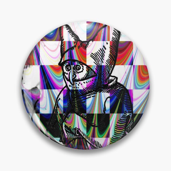 Item preview, Abstract trippy checkerboard guy designed and sold by HofmannsStamps.
