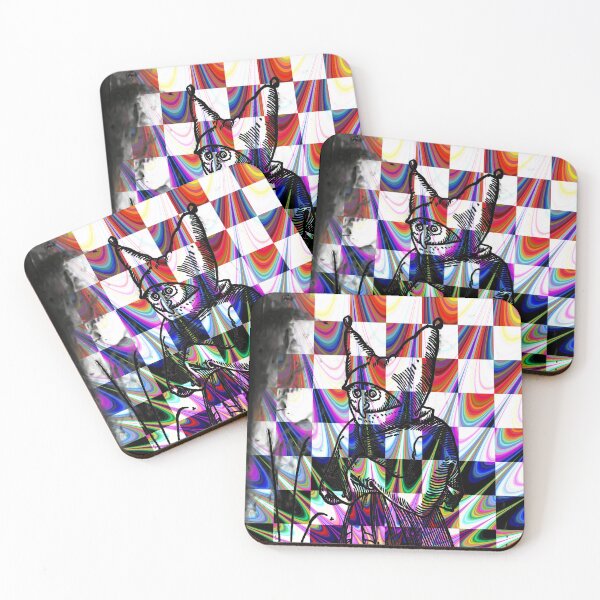 Item preview, Abstract trippy checkerboard guy designed and sold by HofmannsStamps.