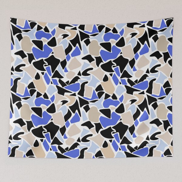 Item preview, Multi-colored, abstract, pattern, with spots, blue, beige, black, colors designed and sold by fuzzyfox.