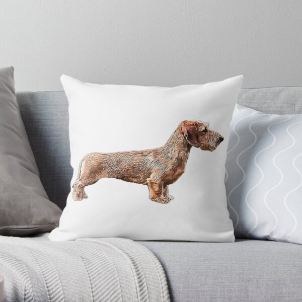 Wire-Haired Dachshund (Version 1) - Premium Pillow/Cushion